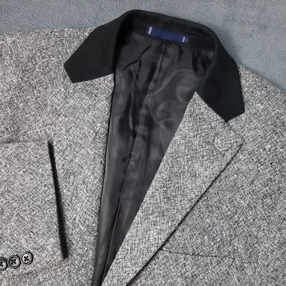 Paul Fredrick Sport Coat Mens 40R Gray Italy Salt and Pepper Blazer Suit Jacket